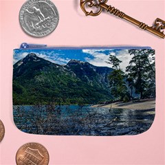 Beach At Los Alerces National Park, Chubut Province, Argentina Large Coin Purse by dflcprintsclothing