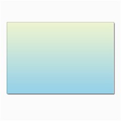 Cream Yellow To Baby Blue Linear Gradient Postcard 4 x 6  (pkg Of 10) by GradientsOmbre