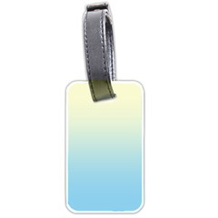 Cream Yellow To Baby Blue Linear Gradient Luggage Tag (two Sides) by GradientsOmbre