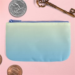 Cream Yellow To Baby Blue Linear Gradient Large Coin Purse by GradientsOmbre