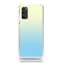 Cream Yellow To Baby Blue Linear Gradient Samsung Galaxy S20 6 2 Inch Tpu Uv Case by GradientsOmbre