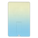 Cream Yellow To Baby Blue Linear Gradient Name Card Style USB Flash Drive Front