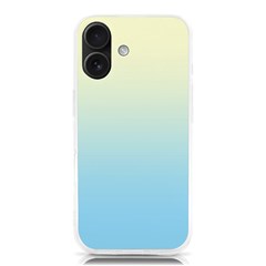 Cream Yellow To Baby Blue Linear Gradient Iphone 16 Tpu Uv Print Case by GradientsOmbre