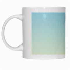 Baby Blue To Cream Yellow Linear Gradient White Mug by GradientsOmbre