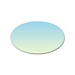 Baby Blue To Cream Yellow Linear Gradient Sticker (oval) by GradientsOmbre