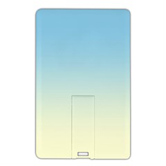 Baby Blue To Cream Yellow Linear Gradient Name Card Style Usb Flash Drive by GradientsOmbre