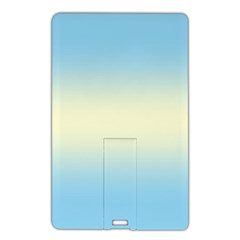 Baby Blue To Cream Yellow Bilinear Gradient Name Card Style Usb Flash Drive by GradientsOmbre