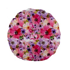 Pattern Seamless Texture Daisies Standard 15  Premium Round Cushions by Grandong