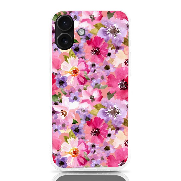 Pattern Seamless Texture Daisies iPhone 16 Plus TPU UV Print Case