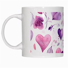 Hearts Love Purple White Mug by Grandong