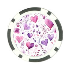 Hearts Love Purple Poker Chip Card Guard (10 Pack) by Grandong