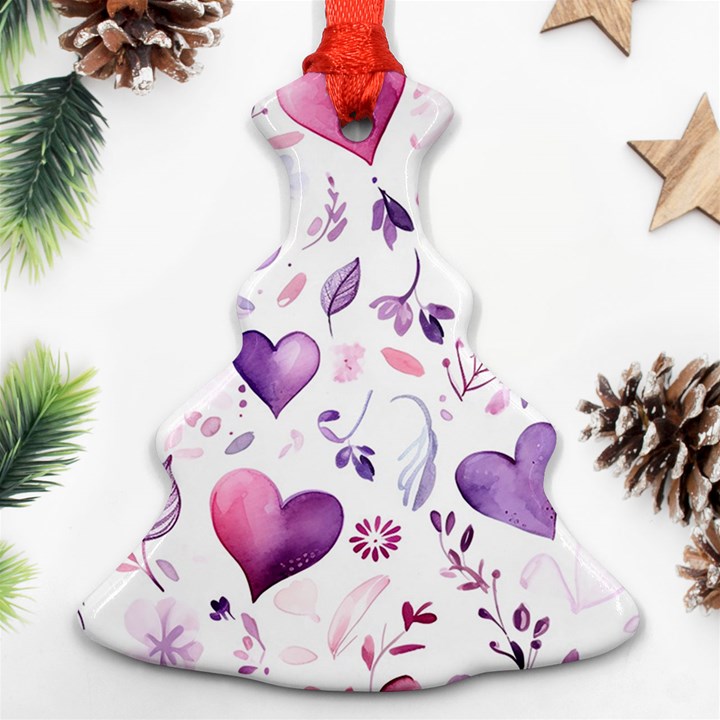 Hearts Love Purple Ornament (Christmas Tree) 