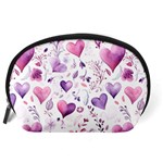 Hearts Love Purple Accessory Pouch (Large) Back