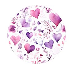 Hearts Love Purple Mini Round Pill Box (pack Of 5) by Grandong