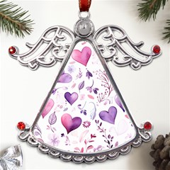 Hearts Love Purple Metal Angel With Crystal Ornament by Grandong