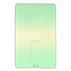 Mint Green To Cream Yellow Bilinear Gradient Name Card Style Usb Flash Drive by GradientsOmbre