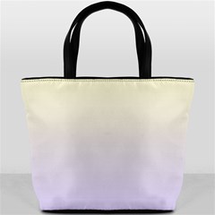 Cream Yellow To Pale Violet Linear Gradient Bucket Bag by GradientsOmbre