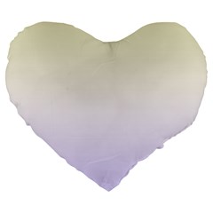 Cream Yellow To Pale Violet Linear Gradient Large 19  Premium Flano Heart Shape Cushions by GradientsOmbre