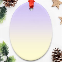 Pale Violet To Cream Yellow Linear Gradient Oval Ornament (two Sides) by GradientsOmbre