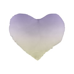 Pale Violet To Cream Yellow Linear Gradient Standard 16  Premium Heart Shape Cushions by GradientsOmbre