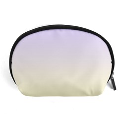 Pale Violet To Cream Yellow Linear Gradient Accessory Pouch (large) by GradientsOmbre