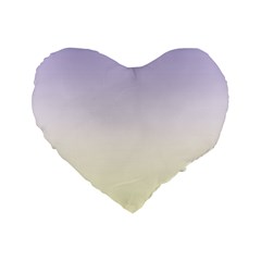 Pale Violet To Cream Yellow Linear Gradient Standard 16  Premium Flano Heart Shape Cushions by GradientsOmbre