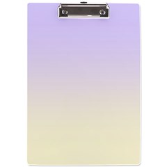 Pale Violet To Cream Yellow Linear Gradient A4 Acrylic Clipboard by GradientsOmbre