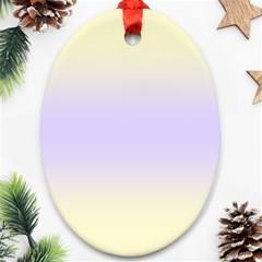 Cream Yellow To Pale Violet Bilinear Gradient Oval Ornament (two Sides) by GradientsOmbre