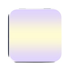 Pale Violet To Cream Yellow Bilinear Gradient Square Metal Box (black) by GradientsOmbre