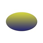 Electric Yellow To Navy Blue Linear Gradient Sticker Oval (100 pack) Front