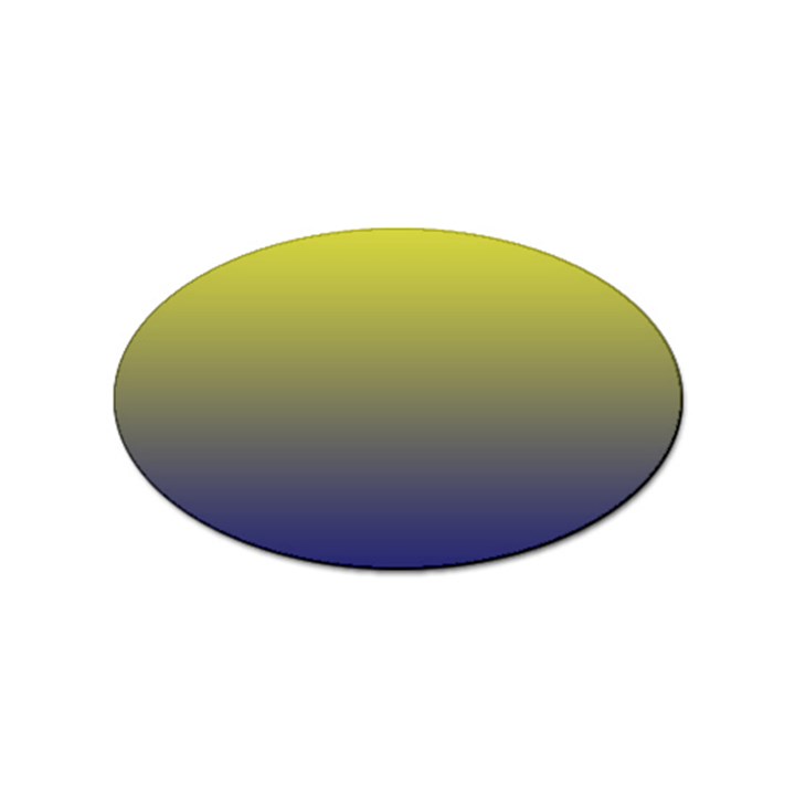 Electric Yellow To Navy Blue Linear Gradient Sticker Oval (100 pack)