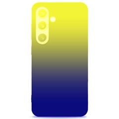 Electric Yellow To Navy Blue Linear Gradient Samsung Galaxy S24 6 2 Inch Black Tpu Uv Case by GradientsOmbre