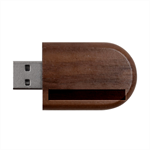 Electric Yellow To Navy Blue Linear Gradient Wood Oval USB Flash Drive USB