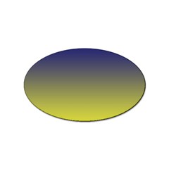 Navy Blue To Electric Yellow Linear Gradient Sticker (oval) by GradientsOmbre