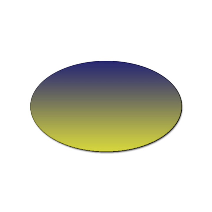 Navy Blue To Electric Yellow Linear Gradient Sticker (Oval)