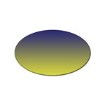 Navy Blue To Electric Yellow Linear Gradient Sticker Oval (100 pack) Front