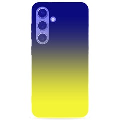 Navy Blue To Electric Yellow Linear Gradient Samsung Galaxy S24 6 2 Inch Black Tpu Uv Case by GradientsOmbre