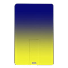 Navy Blue To Electric Yellow Linear Gradient Name Card Style Usb Flash Drive by GradientsOmbre