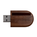 Navy Blue To Electric Yellow Linear Gradient Wood Oval USB Flash Drive USB