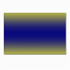 Electric Yellow To Navy Blue Bilinear Gradient Postcard 4 x 6  (pkg Of 10) by GradientsOmbre