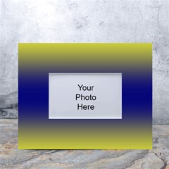 Electric Yellow To Navy Blue Bilinear Gradient White Tabletop Photo Frame 4 x6  by GradientsOmbre