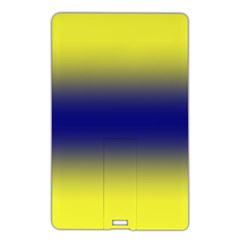 Electric Yellow To Navy Blue Bilinear Gradient Name Card Style Usb Flash Drive by GradientsOmbre