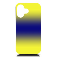 Electric Yellow To Navy Blue Bilinear Gradient Iphone 16 Black Uv Print Pc Hardshell Case by GradientsOmbre