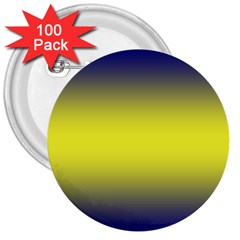 Navy Blue To Electric Yellow Bilinear Gradient 3  Buttons (100 Pack)  by GradientsOmbre