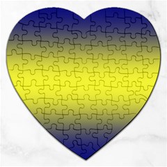 Navy Blue To Electric Yellow Bilinear Gradient Jigsaw Puzzle (heart) by GradientsOmbre