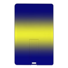 Navy Blue To Electric Yellow Bilinear Gradient Name Card Style Usb Flash Drive by GradientsOmbre