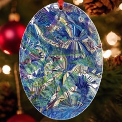 Blue Blend Uv Print Acrylic Ornament Oval by kaleidomarblingart