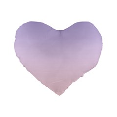 Pale Violet To Pale Pink Linear Gradient Standard 16  Premium Heart Shape Cushions by GradientsOmbre