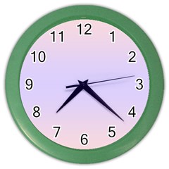 Pale Pink To Pale Violet Bilinear Gradient Color Wall Clock by GradientsOmbre