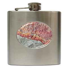 Red And Gray Rock Texture Print Hip Flask (6 Oz) by dflcprintsclothing